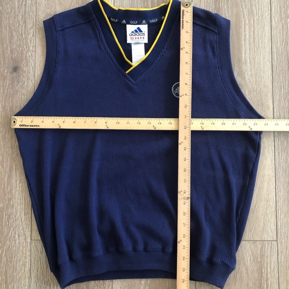 Adidas Golf Mens Sleeveless V-Neck Sweater size Medium M color Navy Blue - Picture 7 of 7
